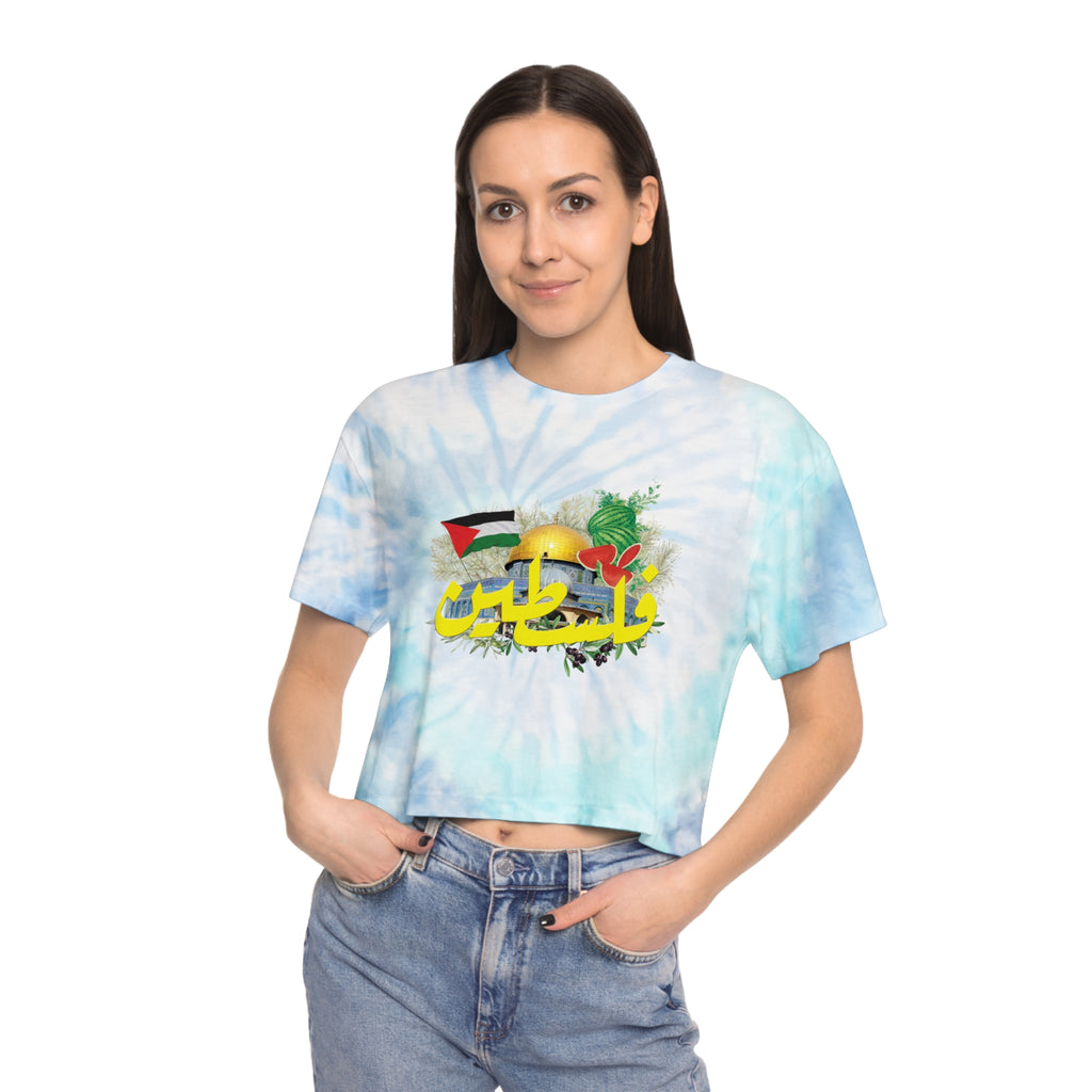 Palestine Pride Tie-Dye Crop Tee - Girls only