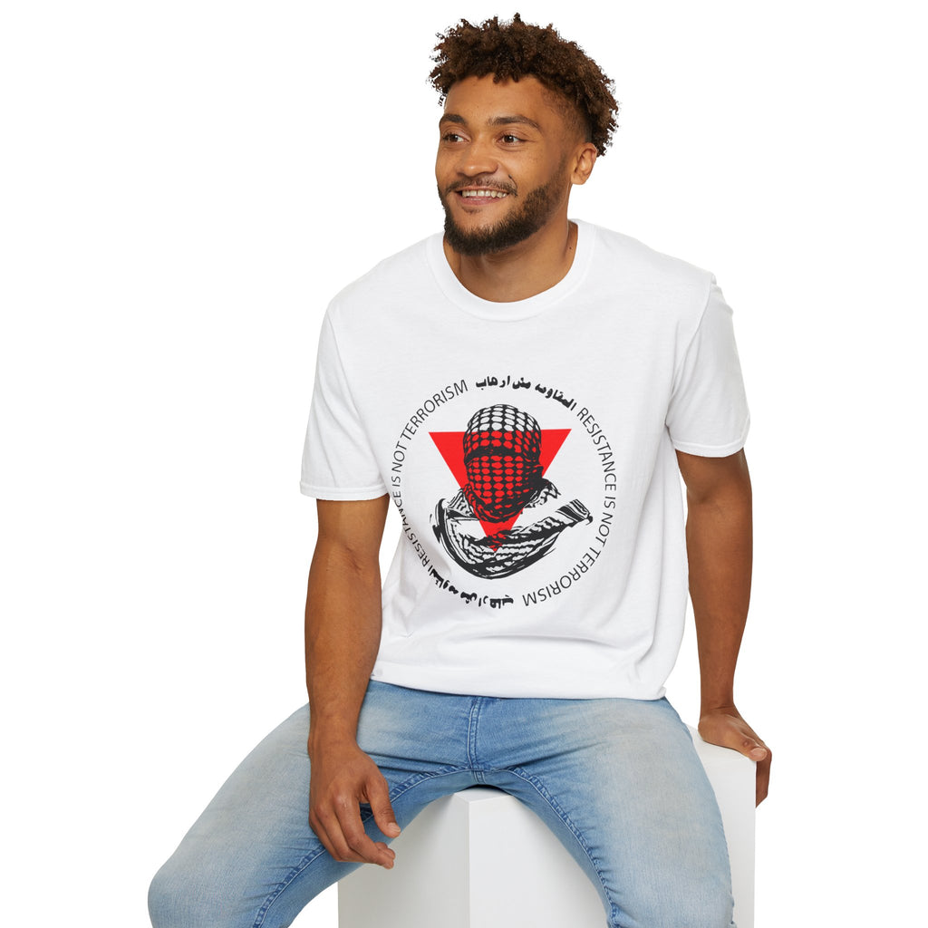 T-Shirt — "Resistance Is Not Terrorism" Palestinian Keffiyeh Graphic