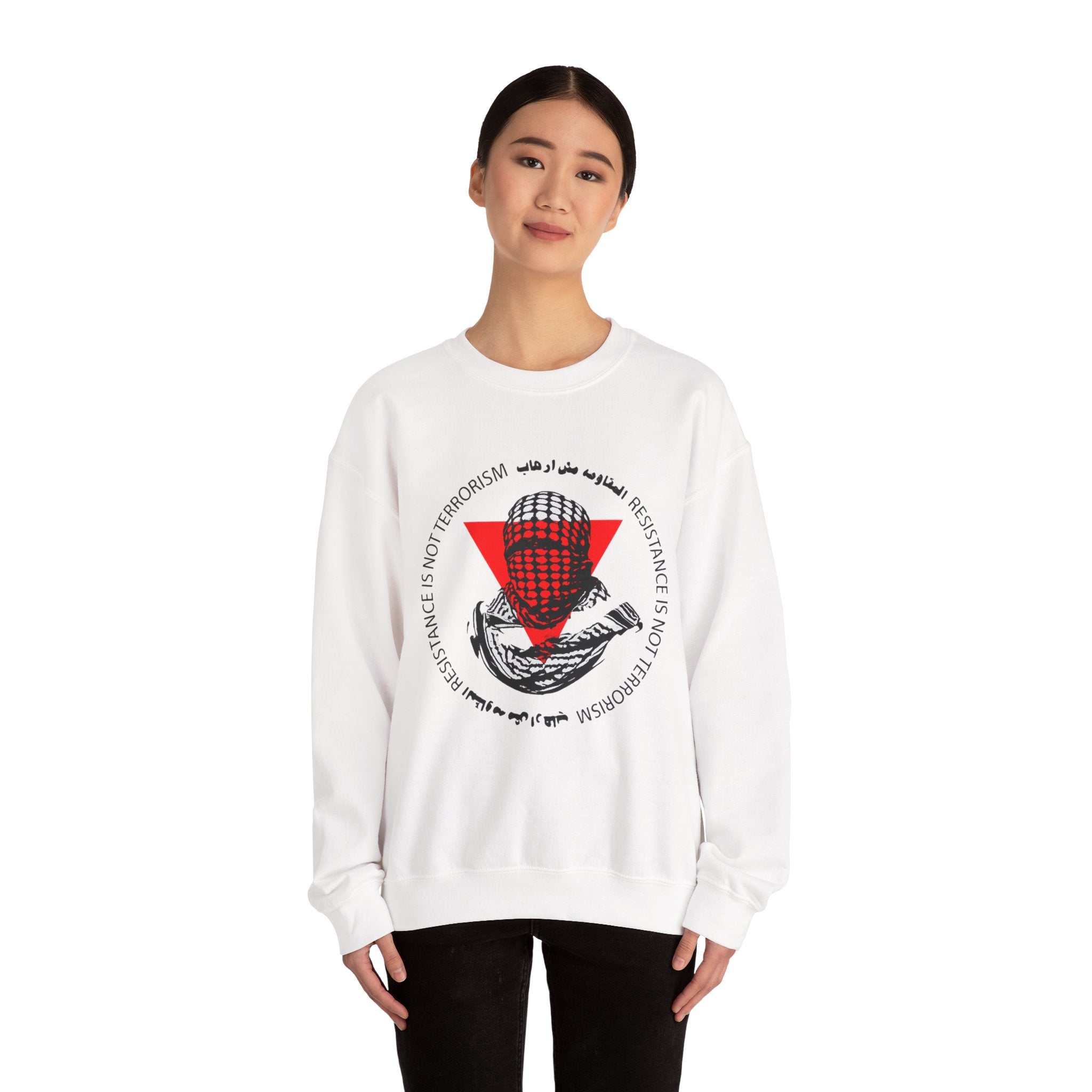 Crewneck Sweatshirt — "Resistance Is Not Terrorism" Graphic