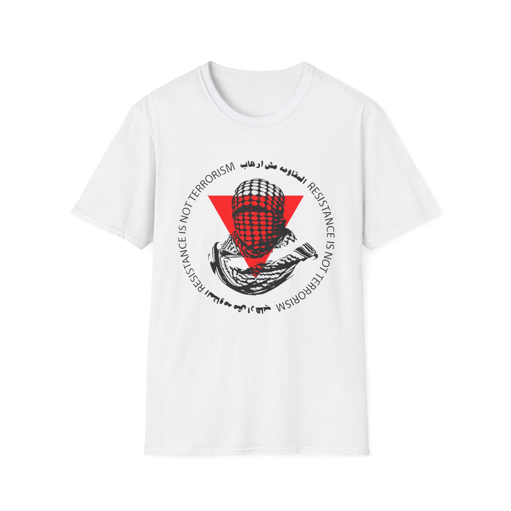 T-Shirt — "Resistance Is Not Terrorism" Palestinian Keffiyeh Graphic